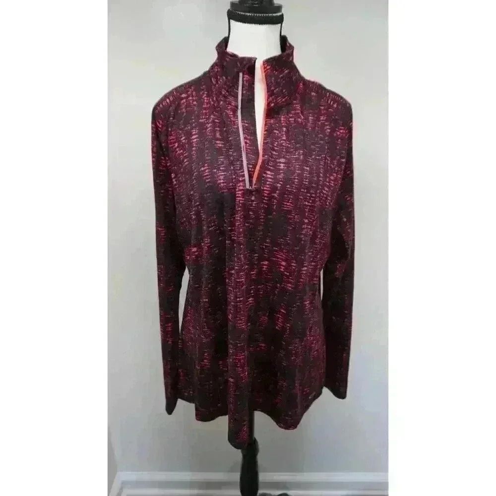 C9 Champion Women’s Duo Dry Long Sleeve 1/4 Zip Pullover - Pink & Black, XXL - Picture 4 of 16